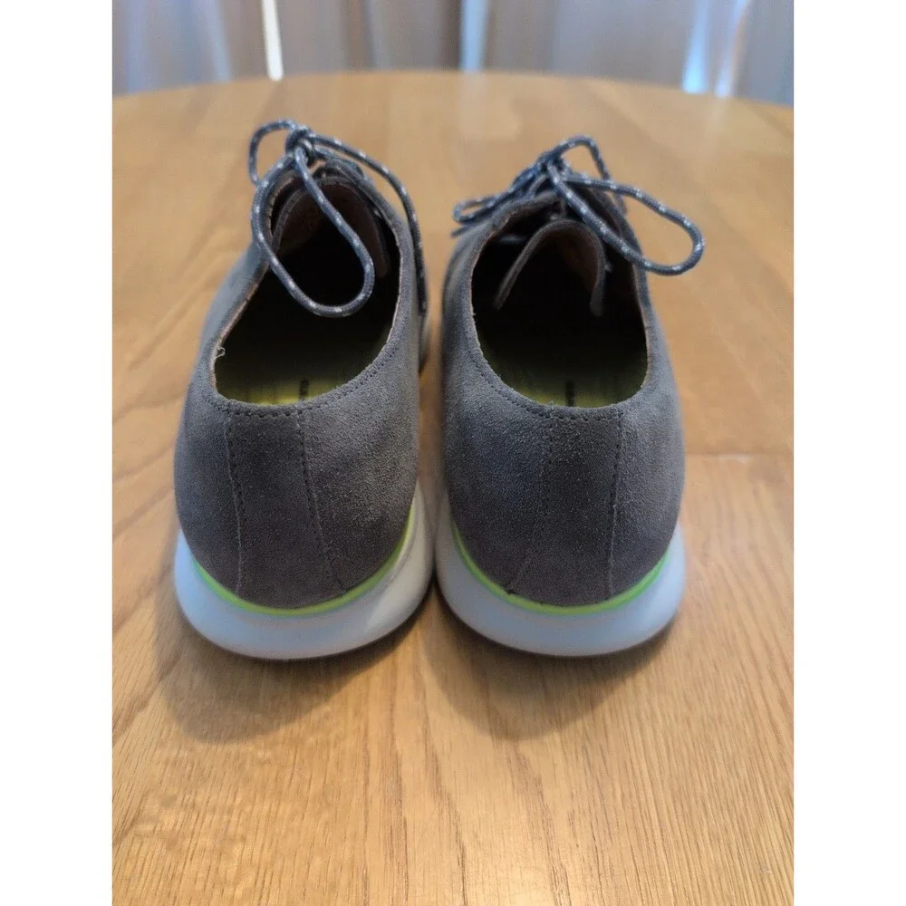 Florsheim Fuel 5-Eye Plain Toe Oxfords Grey Suede White Sole Men's Size 7.5 Nice